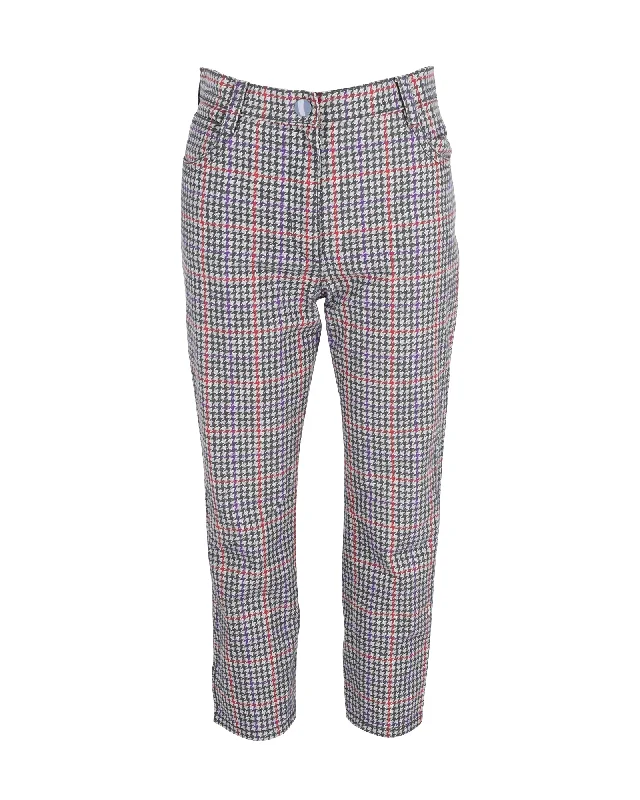 Prada Houndstooth Check Trousers in Multicolor Cotton Women's Activewear for Exercise and Sports