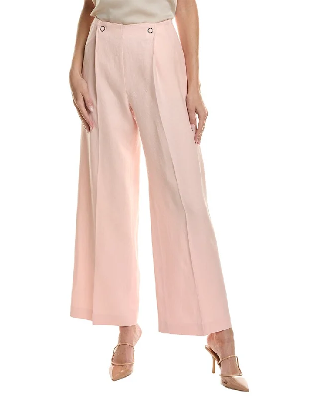 Hugo Boss womens  Tapito Linen-Blend Pant, 6P, Pink Trendy Online Boutiques