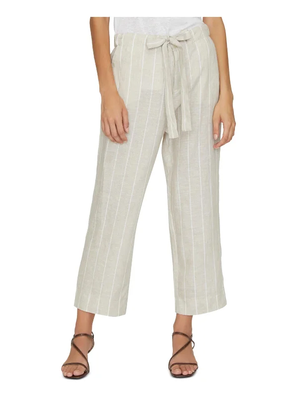 The Shayne Womens Linen Hampton Stripe Palazzo Pants Women's Loungewear Clothes