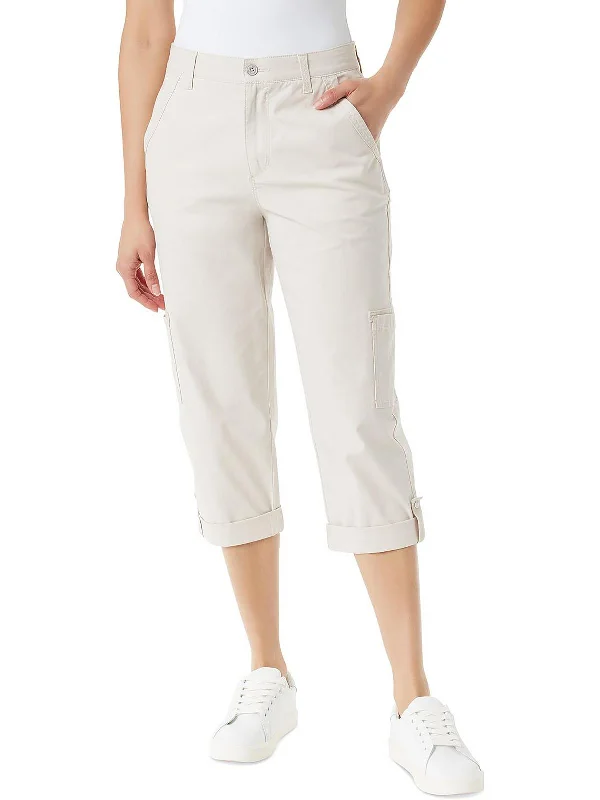 Womens High Rise Cargo Capri Pants Women's Activewear Apparel