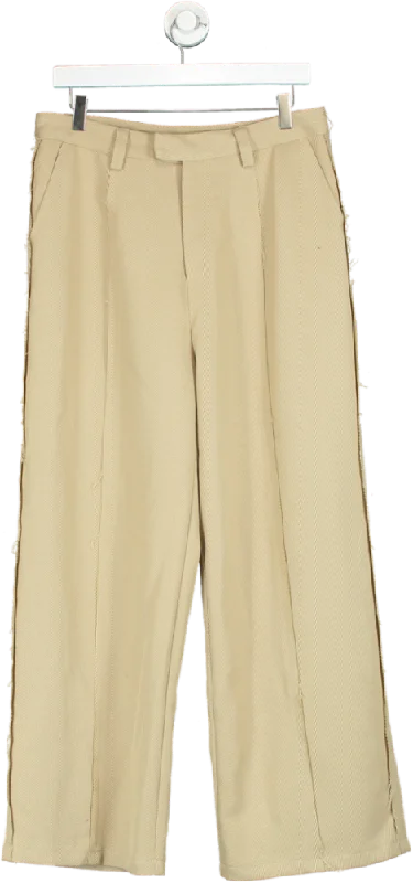 Reclaimed Vintage Beige High Waist Trousers UK W32 Women's Clothing Outfit Set