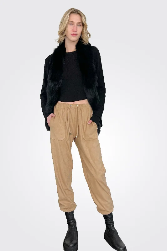 Tie Waist Trouser - Camel Fashion-Forward Women's Clothing