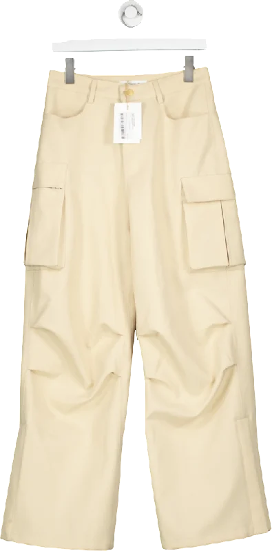 FRANKIE SHOP Beige Valo Cargo Pants UK S Women's Athleisure Apparel