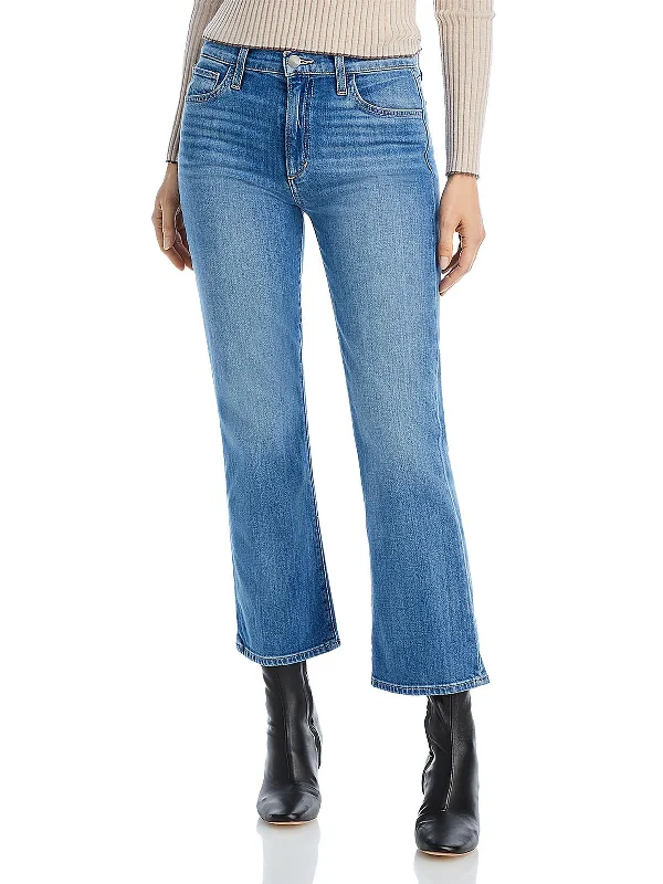 The Callie Womens Knit Denim Bootcut Jeans Women's Trendy Outfit