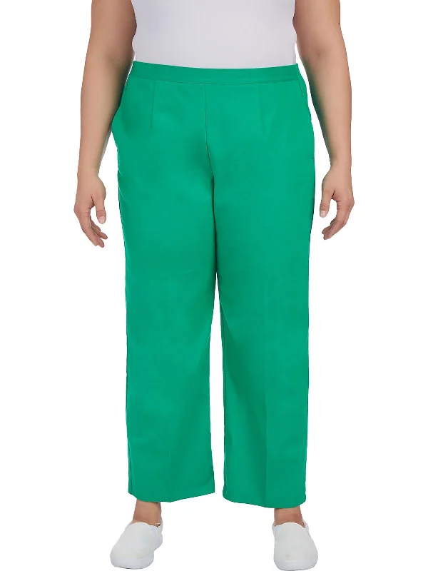 Plus Womens Corduroy Flat Front Casual Pants Women's Activewear Attire