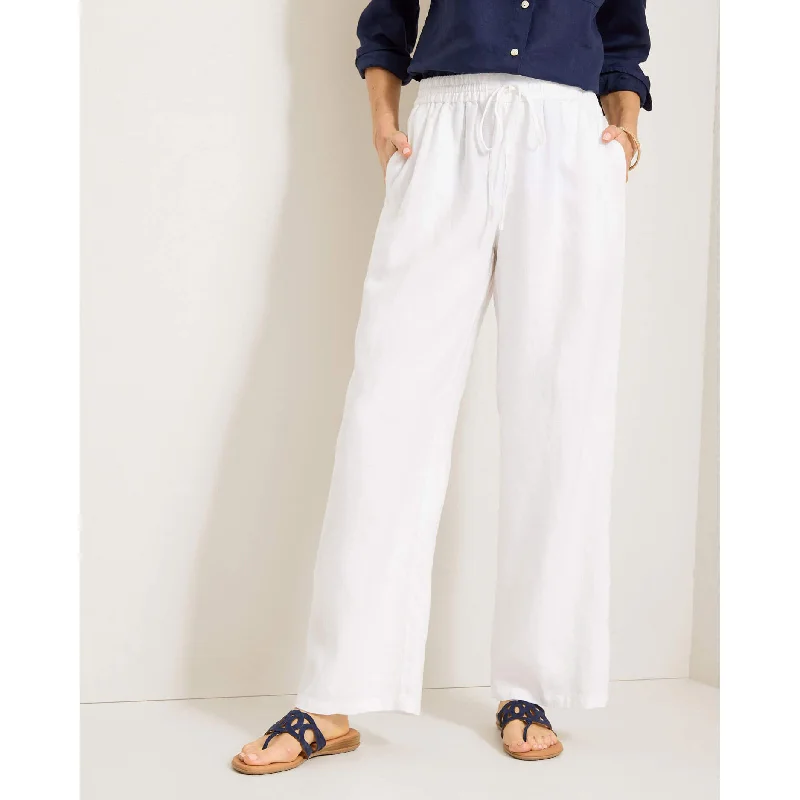 Tommy Bahama Women's Two Palms Easy Linen Pants - White Women's Outerwear Clothing