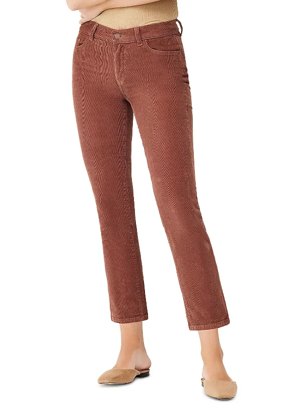 Mara Womens Ribbed Corduroy Straight Leg Pants Women Wear Brands