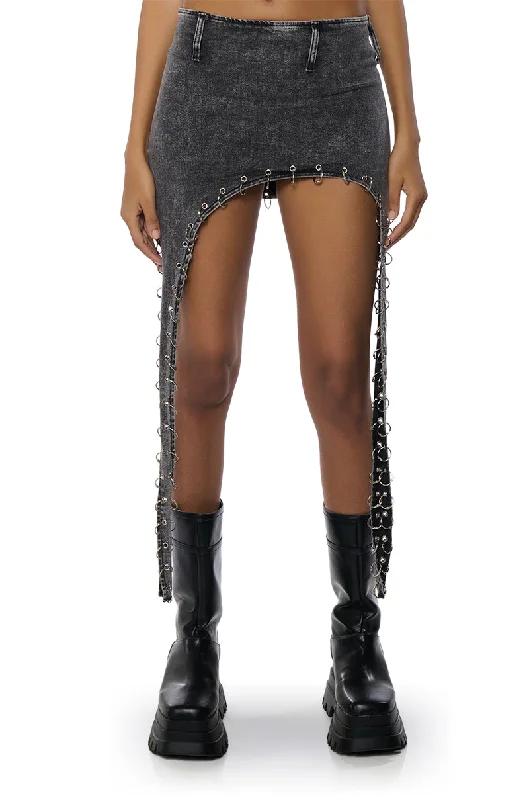 BAD TO THE BONE DARK DENIM MINI SKIRT Women's Vintage-Inspired Clothing