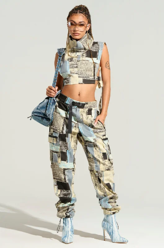 OUT OF MY HEAD PATCHWORK JOGGER PANT Women's Evening Clothes