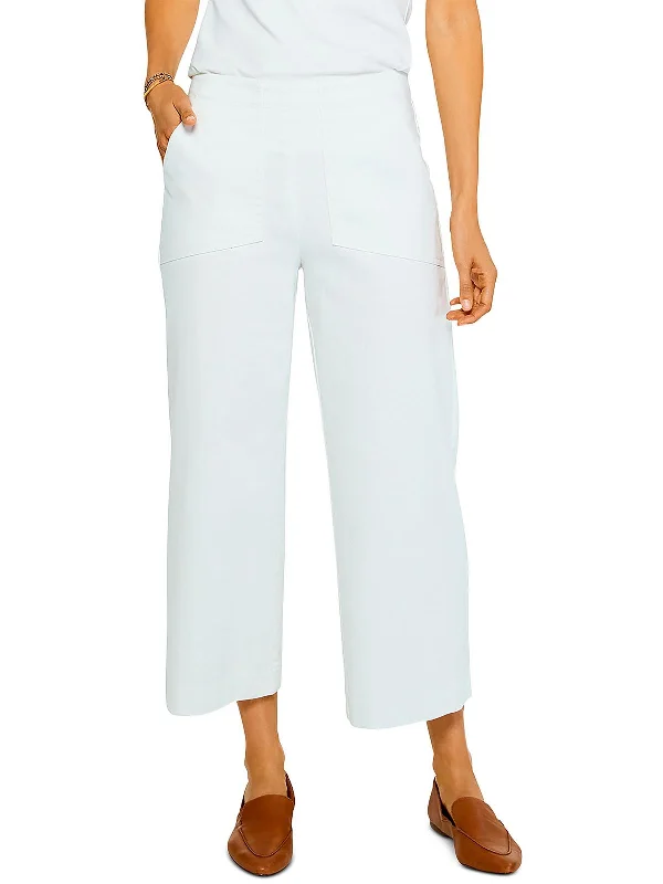 Womens High Rise Wide Leg Cropped Pants Easygoing Women's Style