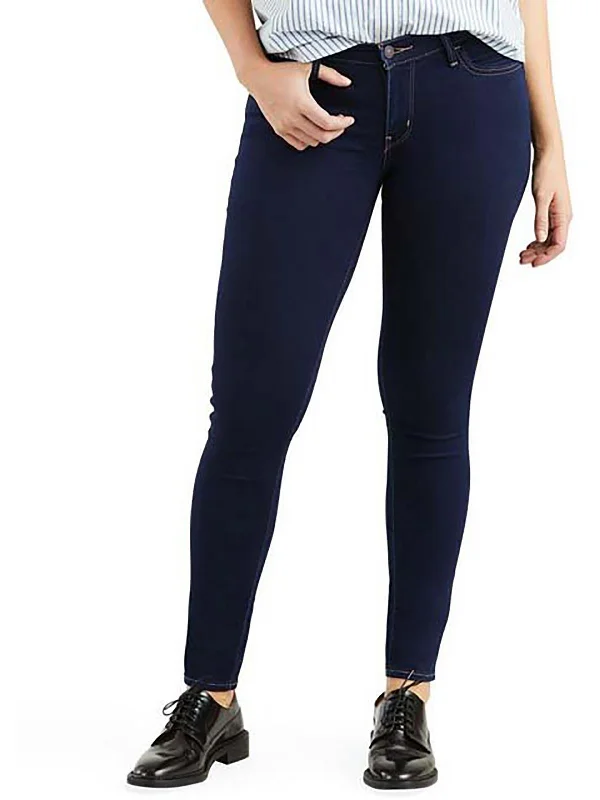 710 Womens Mid-Rise Dark Wash Skinny Jeans Modern Women's Attire