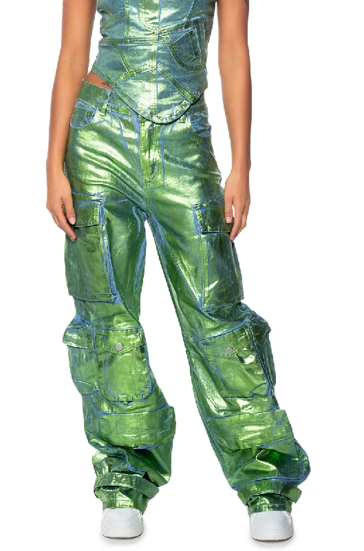 LA ISLA METALLIC CARGO JEANS Sales Clothes