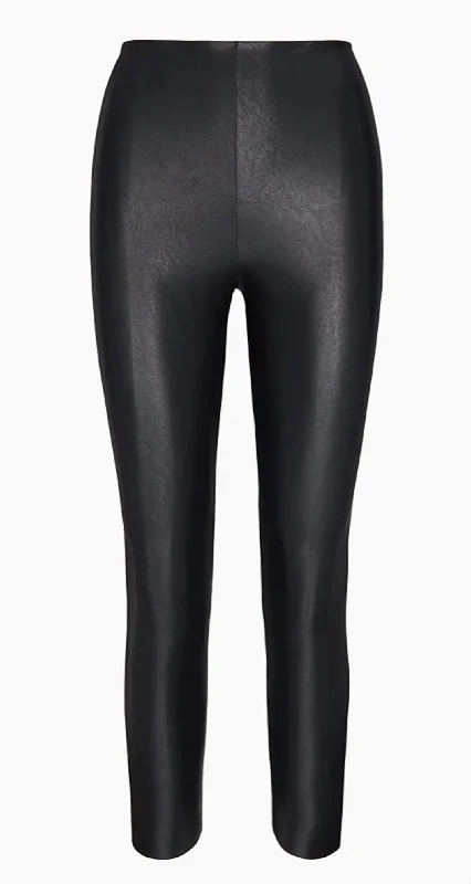 Faux Leather 7/8 Legging In Black Eclectic Fashion