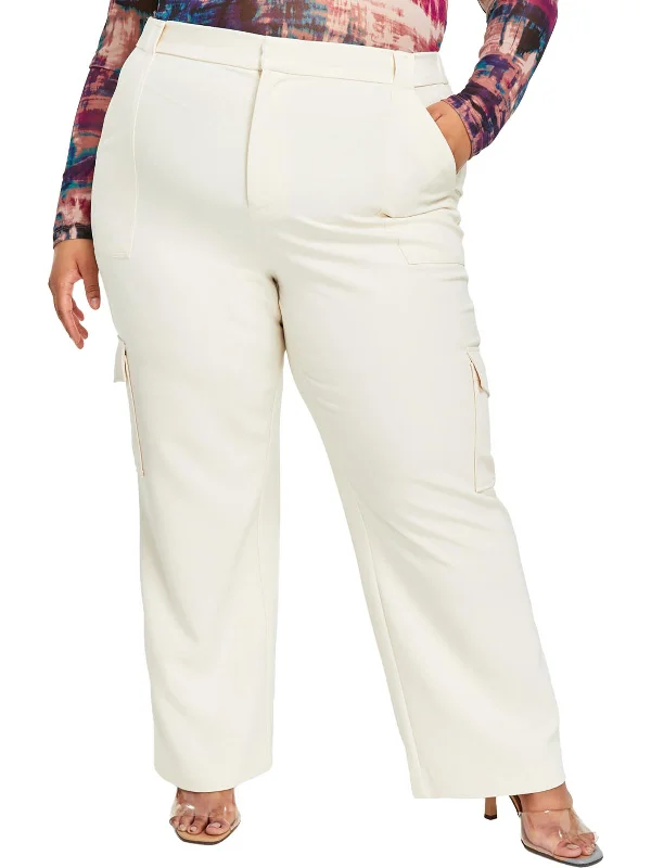 Plus Womens Tie-Dye Polyester Cargo Pants Women's Luxury Attire