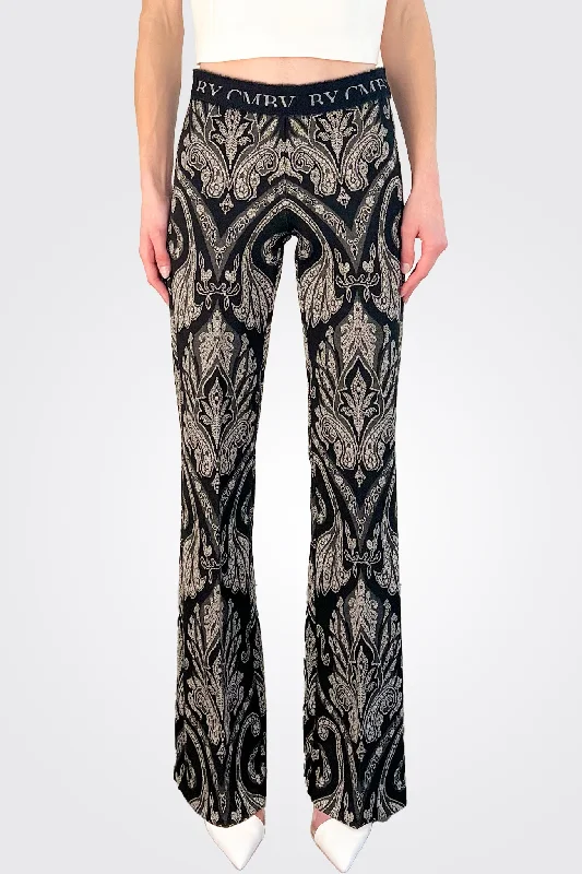 Francis Printed Trousers - Grey Woman Clothing