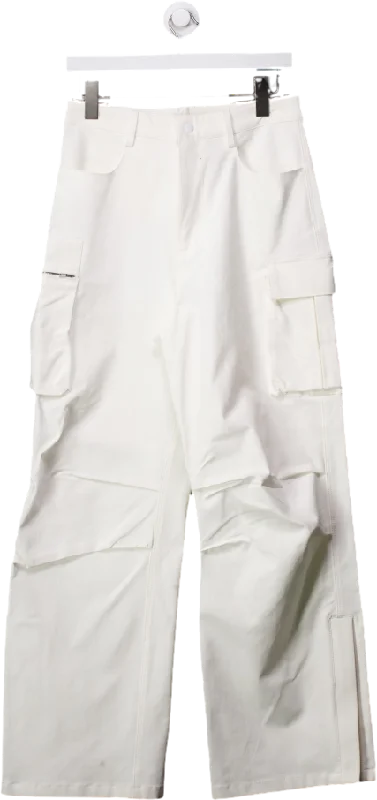 Paper Moon Seoul Cream Cargo Trousers With Zip Detail UK S Sales For Clothes