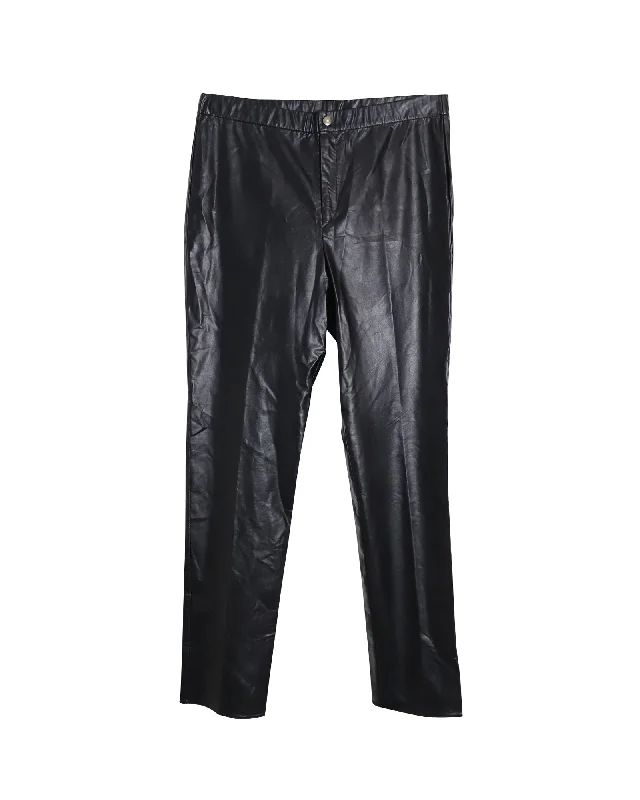 Isabel Marant Etoile Slim Fit Trousers in Black Faux Leather High-Quality Women's Fashion Dresses