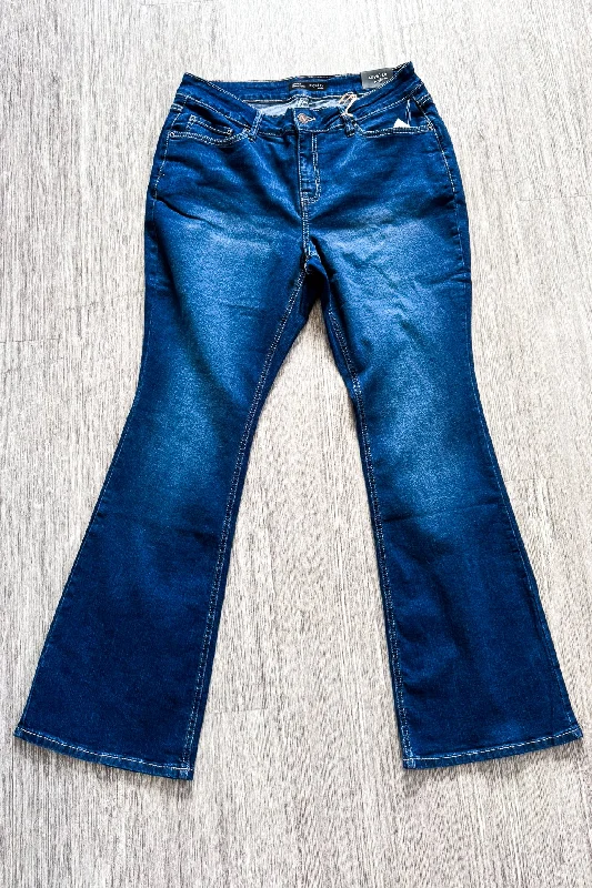 Sustainable High-Rise Bootcut Jean - Dark Wash - TUMMY CONTROL Vintage-Inspired Women's Clothes