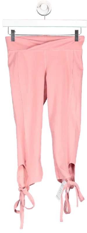 Free People Pink Crop Tie Legging UK XS Casual Clothes For Women