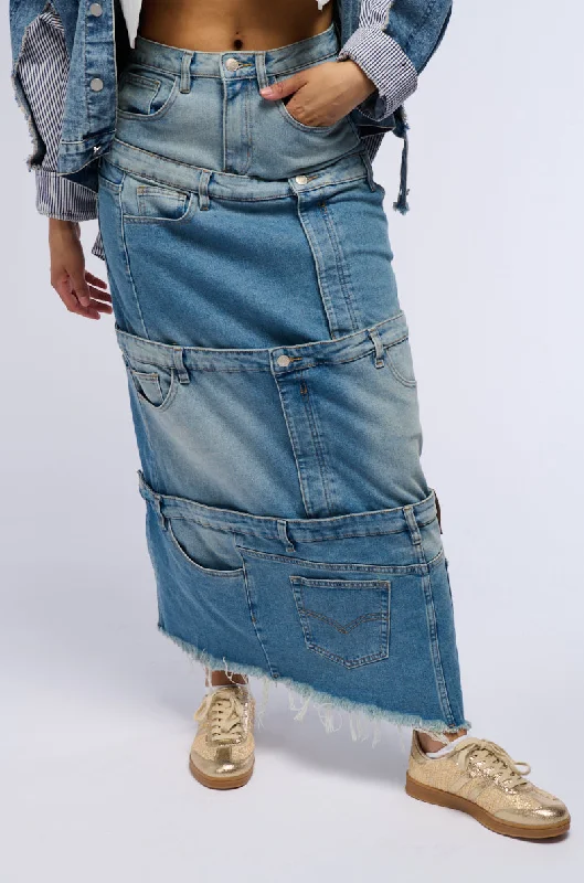 ESSIE DENIM MAXI SKIRT Flash Discount