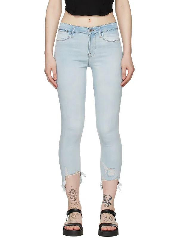 Womens High Rise Cropped Skinny Jeans Women's Wardrobe Apparel