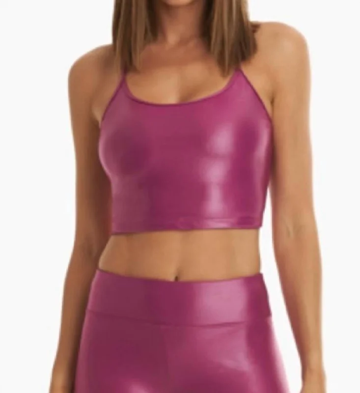 Leah Blackout Sports Bra In Rose Orchid Athleisure Wear