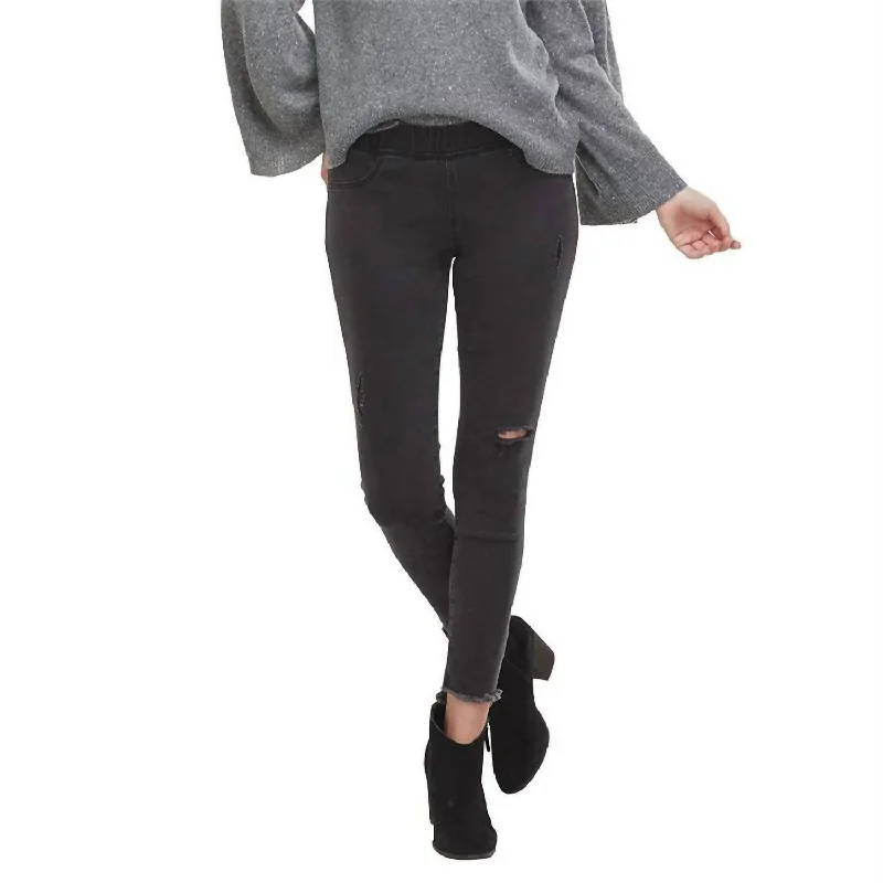 Max Distressed Denim Legging In Black Best Online Women's Boutiques