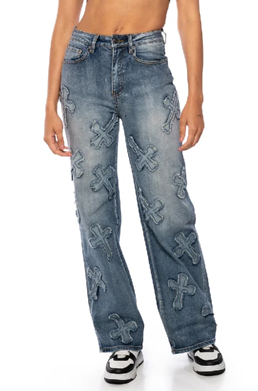 PAMELA CROSS PATCHWORK DENIM JEAN Women's Clothes For Special Occasions