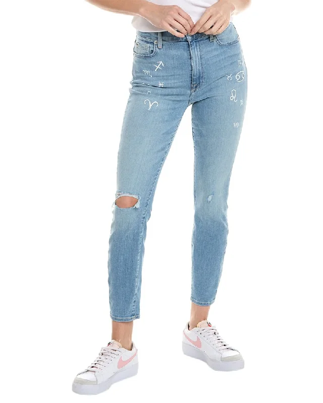 7 For All Mankind High-Waist Ankle Skinny Darby Blue Super Skinny Jean Women's Formal Apparel