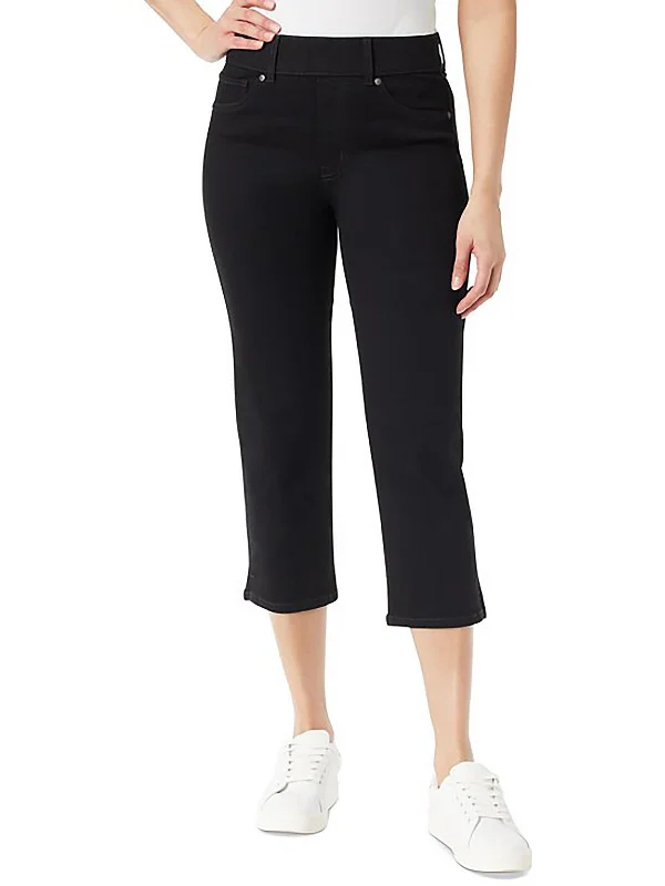 Womens High Rise Stretch Capri Jeans Vintage-Inspired Women's Apparel