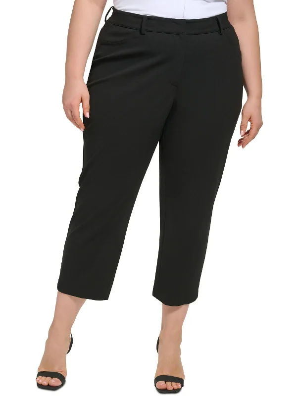 Plus Womens Office Solid Ankle Pants Weekend Sale