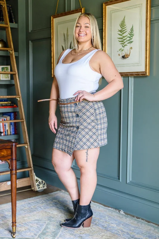 Late To Class Plaid Mini Skort Women's Holiday Apparel