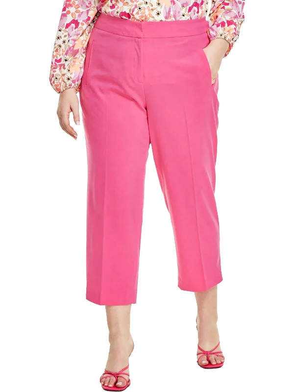 Plus Womens Bi-r Polyester Straight Leg Pants Women's Effortless Casual Outfit