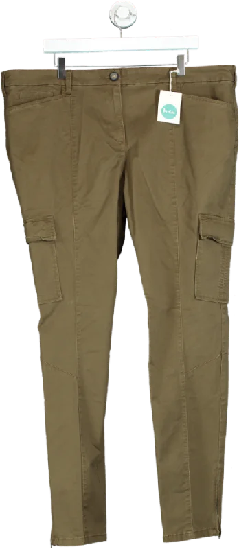 Boden Brown SLim Cargo Trousers UK 20 Long Women's Transitional Outfit