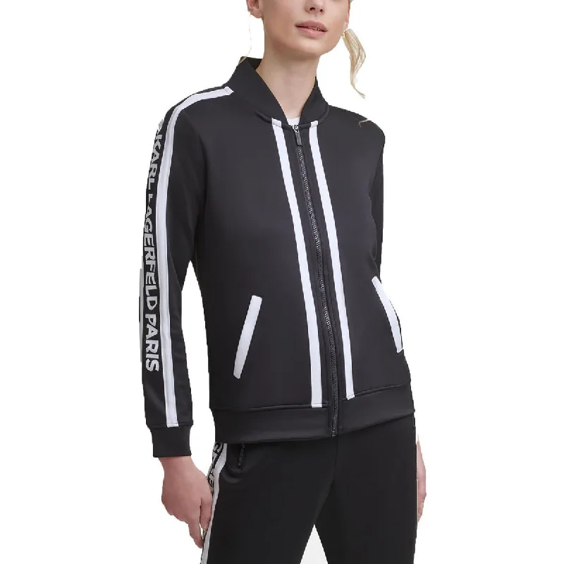 Womens Logo Front Zipper Athletic Jacket Charming Women's Garments