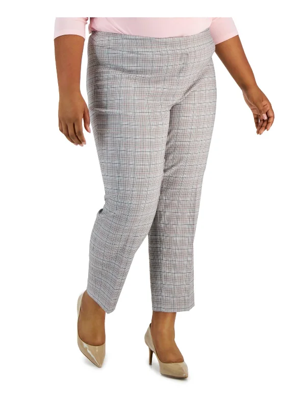 Plus Womens Plaid Flat Front Trouser Pants High Street Women's Fashion for Trendy Shoppers