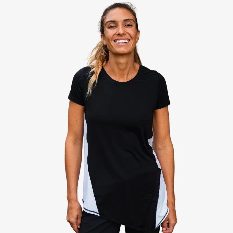 Women's Side Split Tie Up Tee Fashionable Tops for Women