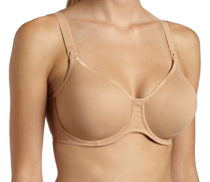 Stretch Microfiber Underwire Nursing Bra In Skin Clothing For Women