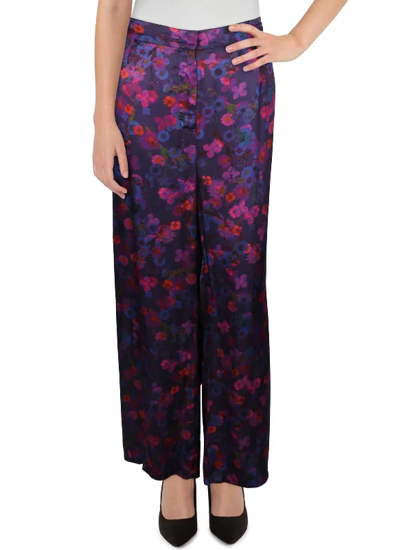 Claude Womens High Rise Wide Leg Palazzo Pants Women's Office Outfit