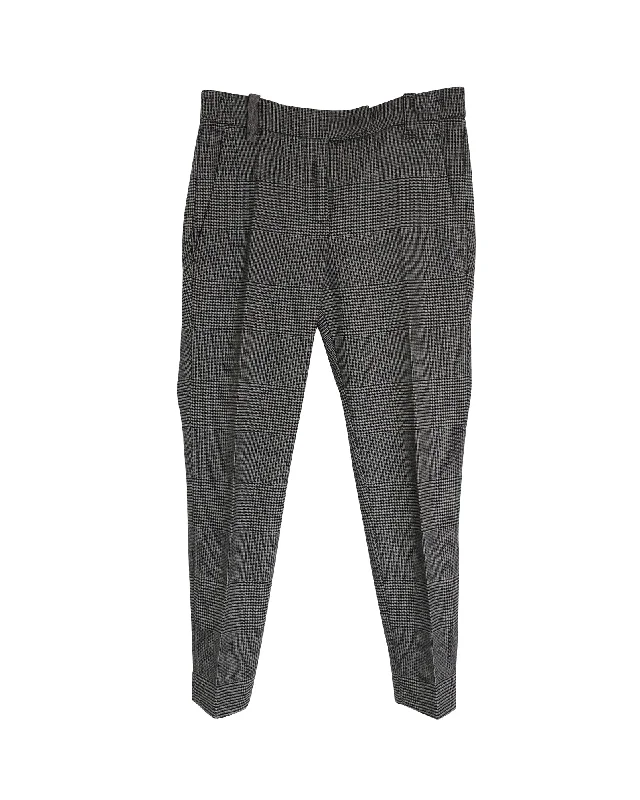 Brunello Cucinelli Prince of Wales Trousers in Grey Lana Vergine Feminine Dresses for Women in Bold Prints