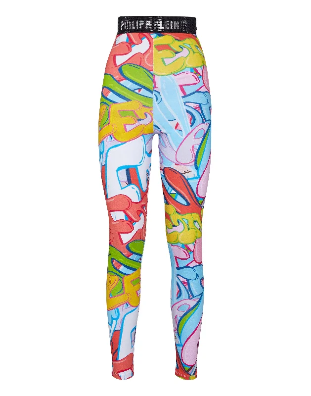 Leggings Bombing Graffiti Fashionable Dresses for Women