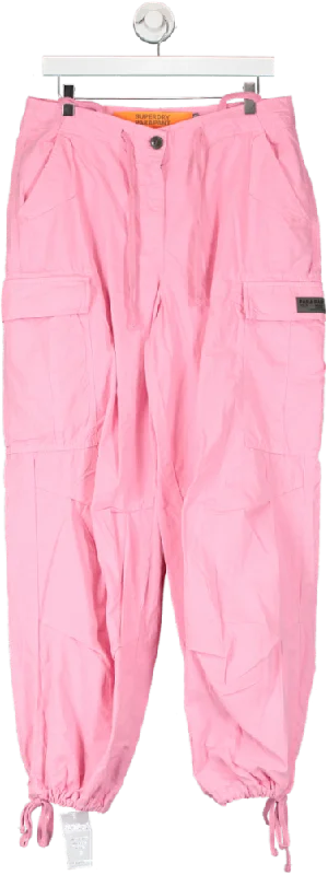 Superdry Pink Baggy Parachute Pants UK S/M Women's Clothes