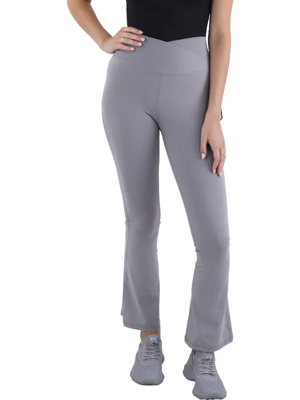 Madison Womens High Rise Crossover Flared Pants Modern Women's Outfit