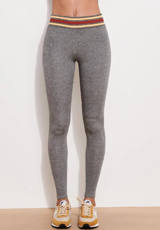 Stripe Waistband Yoga Pant In Heather Grey Sporty Streetwear